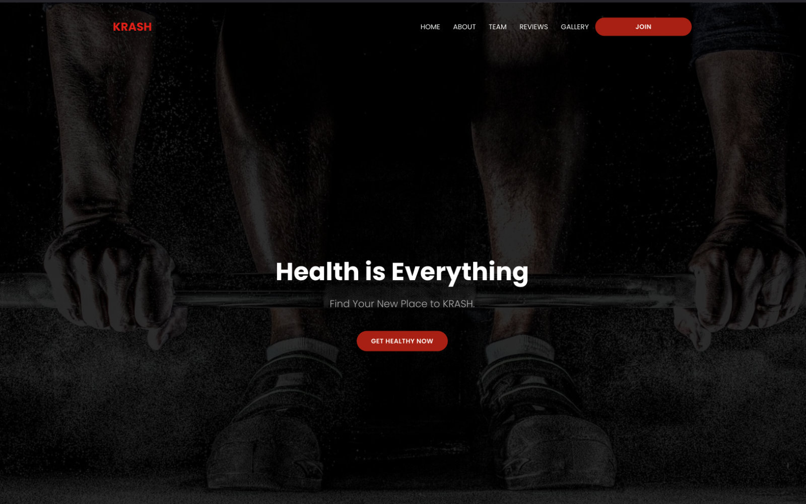 Krash a fitness type website example